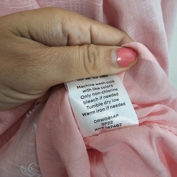 Draper James pink the tie waist midi dress Summer Prarie Romantic Boho Peasant - Picture 14 of 14